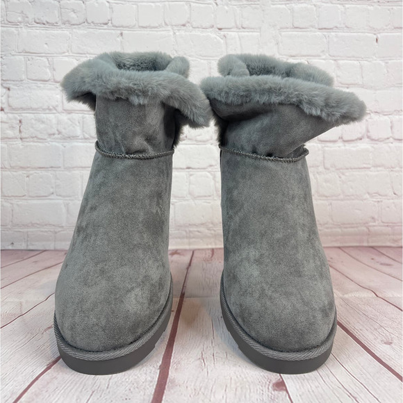 Cushionaire Kenzie Cozy Hidden Wedge Gray Boots Women’s Size 9 - Picture 6 of 11